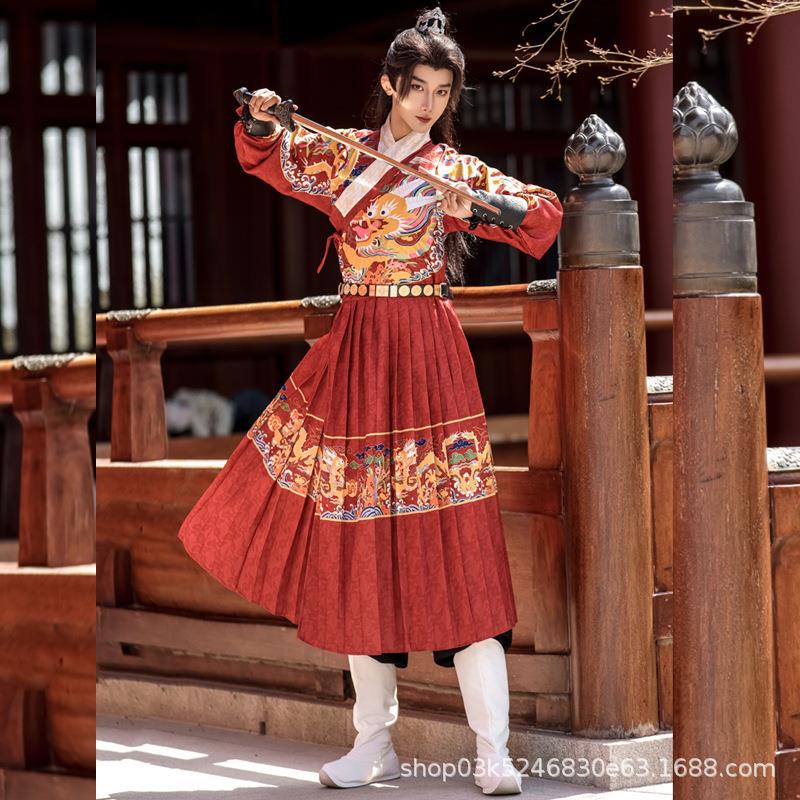 2025新款龙锦新款明制飞鱼服男女同款汉服锦衣卫蟒龙袍古装伴郎服