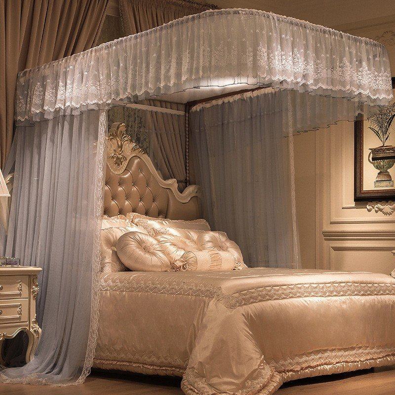 2025新款u型轨道导轨蚊帐 1.5米1.8m双人床 加密加厚纹帐宫廷蚊帐