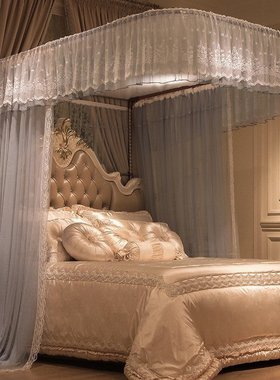 2025新款u型轨道导轨蚊帐 1.5米1.8m双人床 加密加厚纹帐宫廷蚊帐