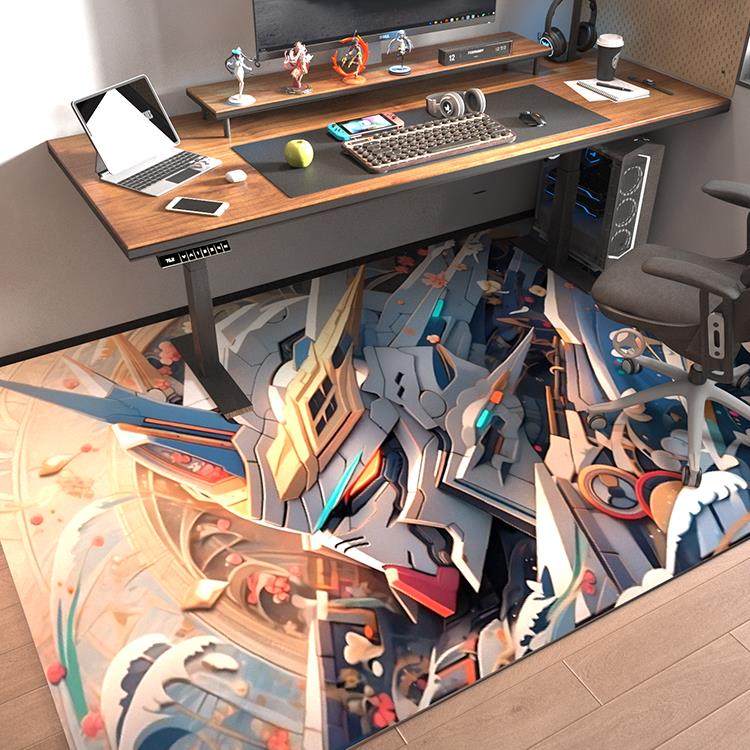 电竞房地垫高达书房书桌电脑椅转椅防滑耐脏男孩卧室床边客厅地毯,居家布艺,转椅地垫,淘宝优惠券,粉丝福利购,淘宝优惠卷