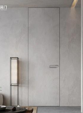隐形门暗门铝木门定制极简门无框卧室极窄房间一门到顶隐框涂料门
