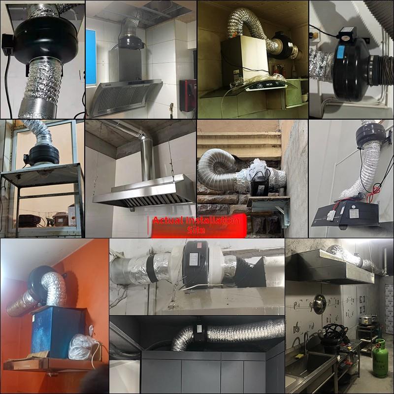 商业强大的吸烟者大吸金属涡轮管风扇厨房通风排气抽油烟机