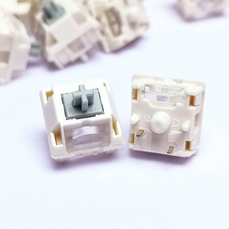 RK烟雨轴V2麻将音HIFI声优客制化机械键盘轴体开关五脚线性带透镜