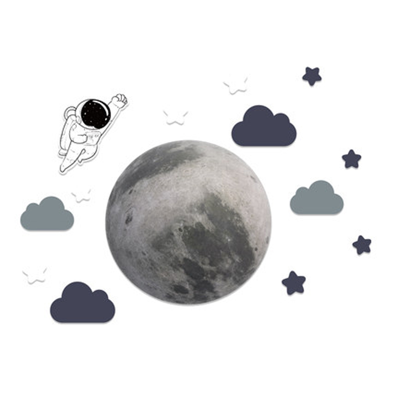 网红宇航员太空人装饰儿童小房间墙面布置男孩卧室品改造床头背景