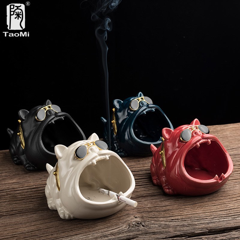 大号家用高级感烟灰缸可爱创意摆件大烟缸个性潮流客厅轻奢防飞灰