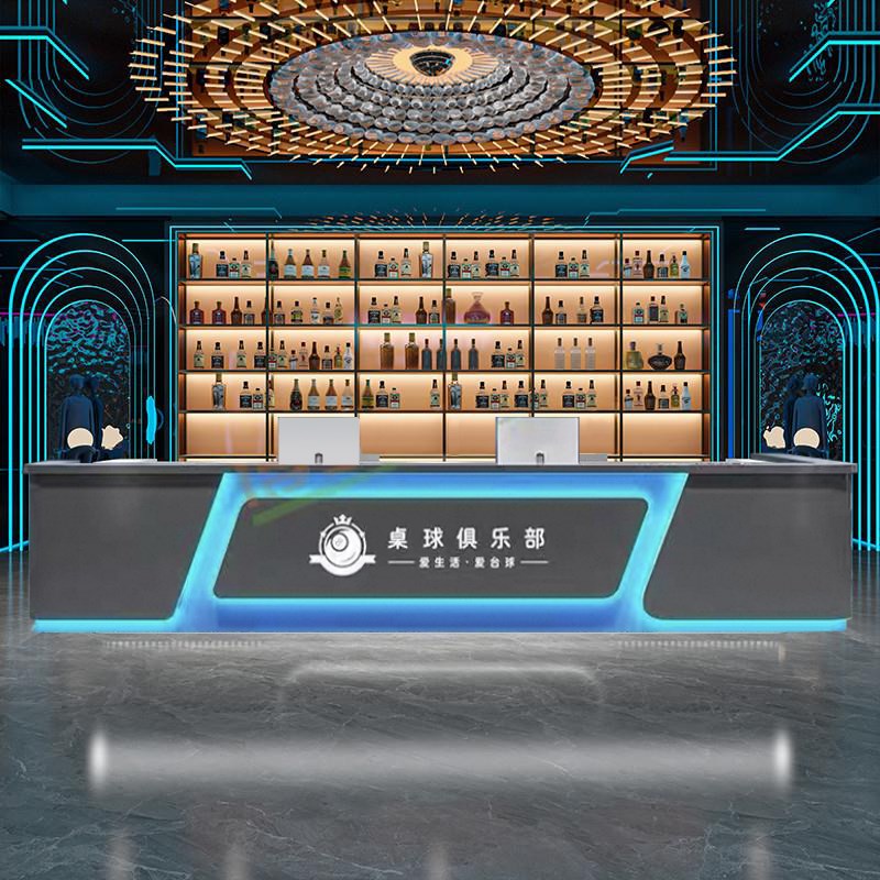 台球厅收银台工业风烤漆前台网咖电竞酒店健身房会所接待吧台定制