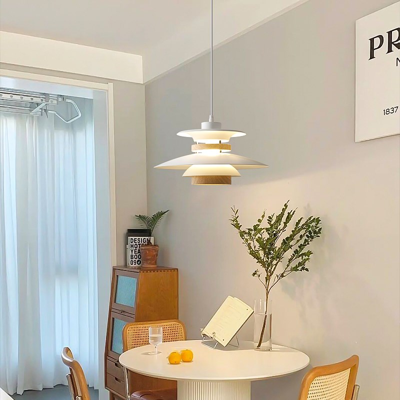 奶油风法式中古风北欧餐桌饭厅吧台轨道可移动单头吊扇灯饭厅吊灯