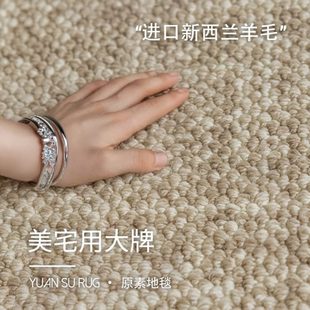 羊毛地毯客厅轻奢高级现代简约家用卧室北欧奶咖棕色沙发茶几地垫
