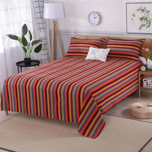 老粗布床单单件条纹加厚棉双人单人多尺寸床单学生宿舍被单不掉色