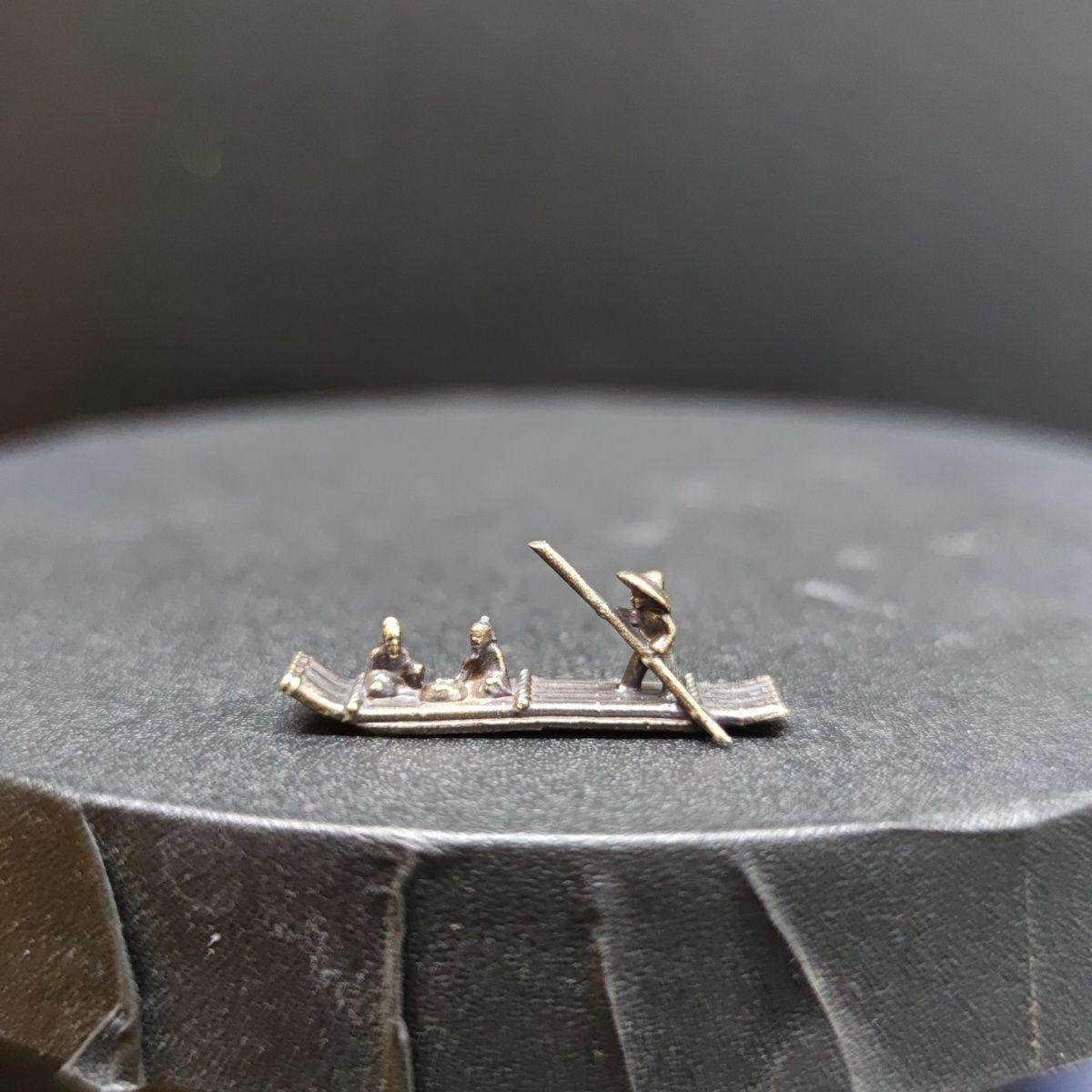 黄铜古玩船竹筏奇石假山盆景鱼缸沙盘干景观微景观小摆设