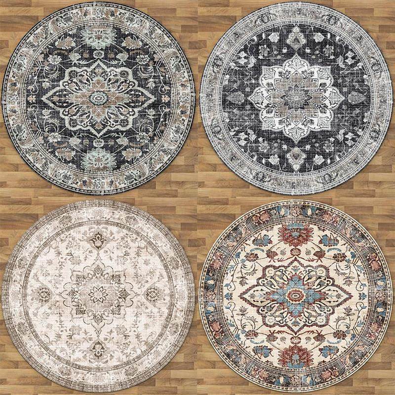 覆古圆形波斯地毯家用卧室床边毯耐脏耐磨茶几吊篮垫阳台电脑椅垫,居家布艺,地毯,淘宝优惠券,粉丝福利购,淘宝优惠卷