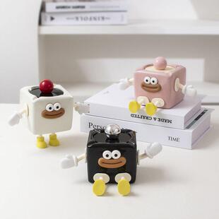 猎奇手机架+陶瓷可爱烟灰缸带盖子摆件装饰个性客厅摆件防高级感