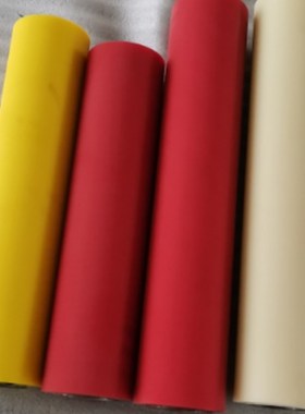 轴承6208凹凸印刷铜版机彩印无动力聚氨酯胶辊红色硬度80