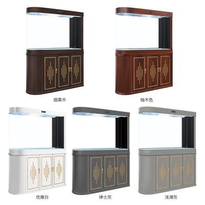 鱼缸客厅大型2025新款轻奢子弹头生态水族箱智能隔断屏风家用