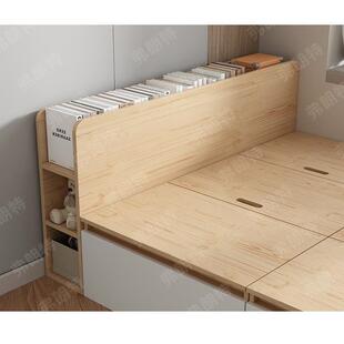 实木床头柜置物架床尾收纳柜多功能窄夹缝柜储物柜床边靠背长条柜