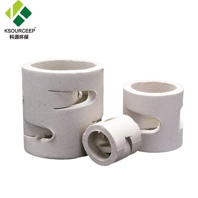 萍乡科源 供应冷却塔陶瓷散堆填料鲍尔环耐温耐腐蚀陶瓷鲍尔环
