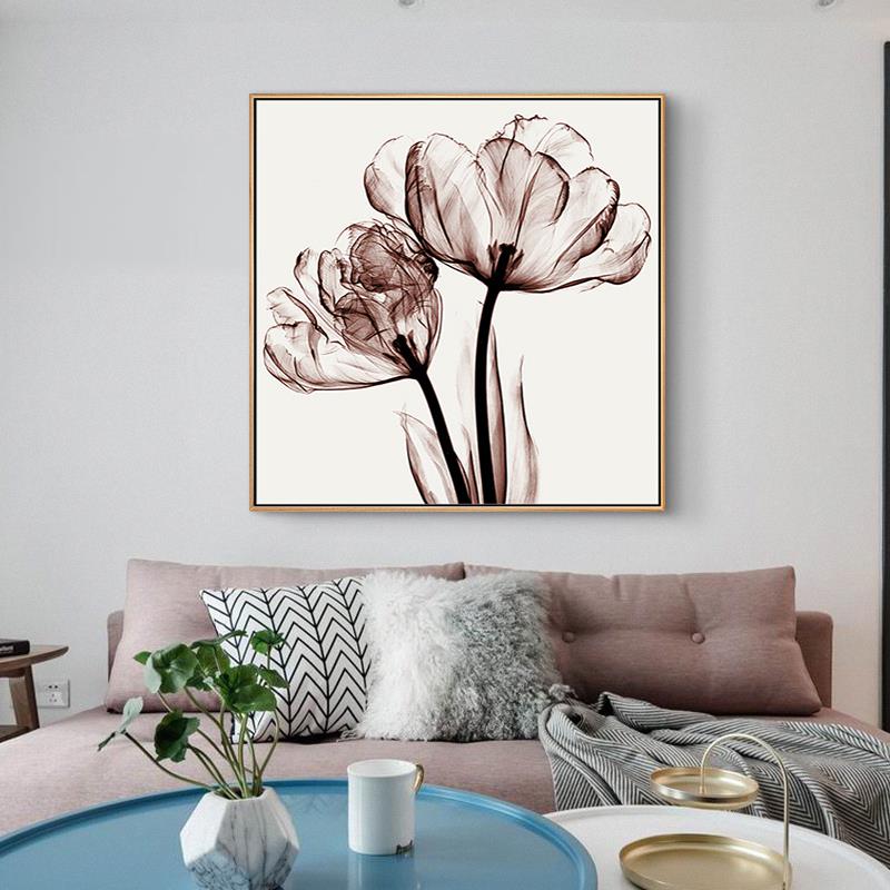 现代简约客厅装饰画室内沙发背景墙挂画温馨绿植花卉餐厅床头壁画图片