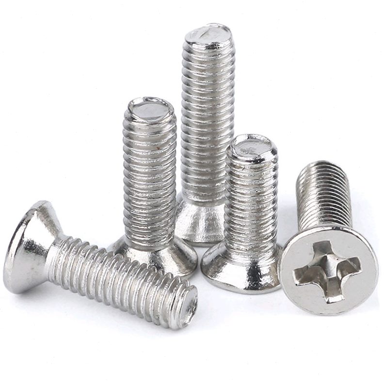 FM碳钢镀镍小平头螺丝十字小沉头螺丝机牙螺丝钉M2/M2.5/M3/M4*10