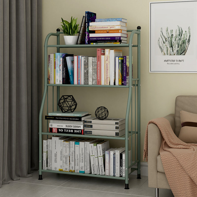 书架置物架阅读架落地简易铁艺隔板靠墙小型宿舍客厅转角儿童学生