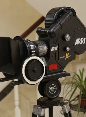 复古铁艺落地老式电影摄影机模型摆件装饰品服装店铺橱窗陈列道具