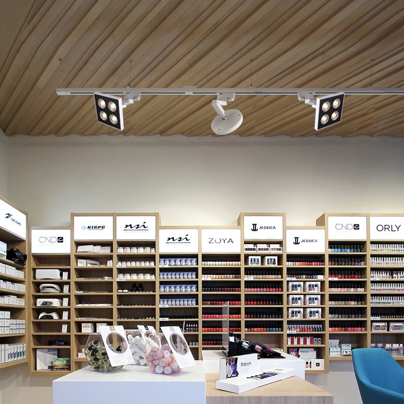 led超薄轨道射灯圆形商用服装店创意家用背景墙明装方形导轨射灯