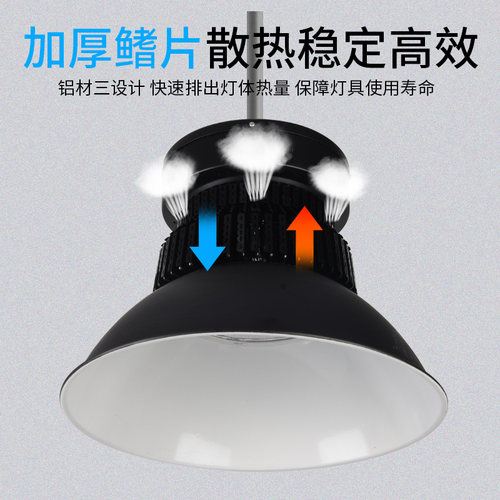led鳍片工矿灯厂房灯室内车间100W150W200W体育馆篮球场照明吊灯