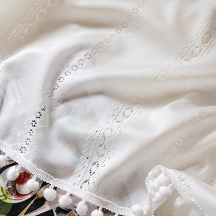 美式田园窗帘卧室门帘短款半帘法式镂空纱帘厨房免打孔安装隔断窗