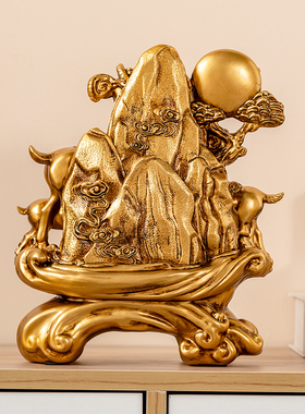 新中式三羊开泰生肖羊工艺品摆件客厅玄关酒柜家居镇宅招财装饰品