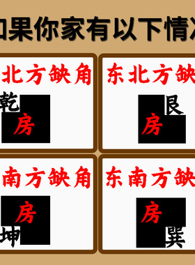 房屋缺角化解金属补角贴家居摆件乾卦坤卦巽卦八卦牌贴西南西北东