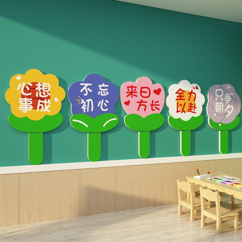 画室布置美术教室墙面装饰幼儿园文化环创主题成品环境材料花朵贴