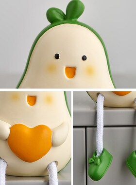 可爱情侣吊脚娃娃小摆件家居卧室装饰品客厅展柜洞洞板墙上置物架