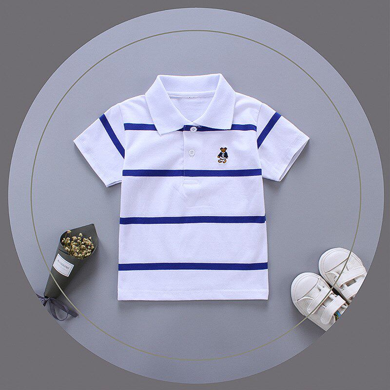 男童短袖T恤夏季纯棉翻领儿童polo衫中大童打底衫春秋长袖薄款潮