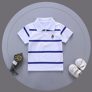 男童短袖T恤夏季纯棉翻领儿童polo衫中大童打底衫春秋长袖薄款潮