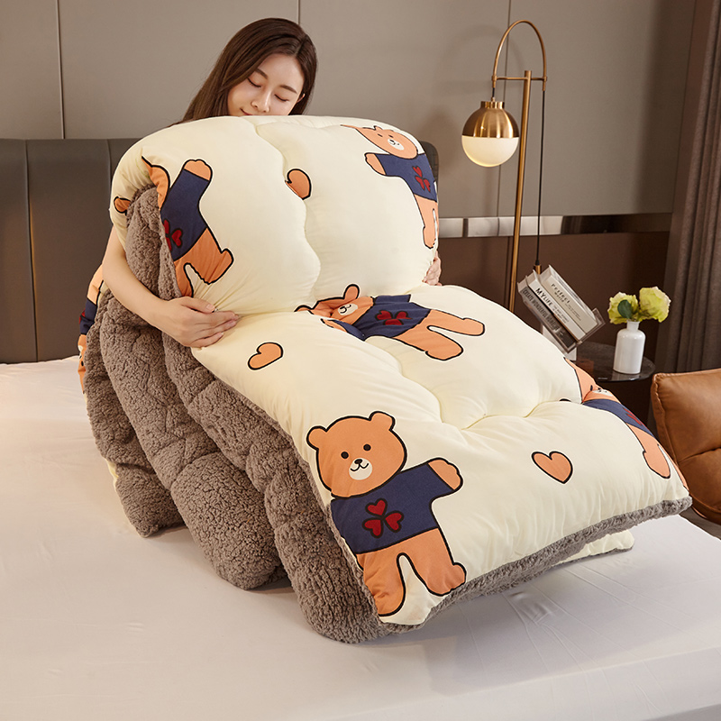 学生被子冬被加厚保暖羊羔绒棉被宿舍单人秋冬被芯双人太空被褥子