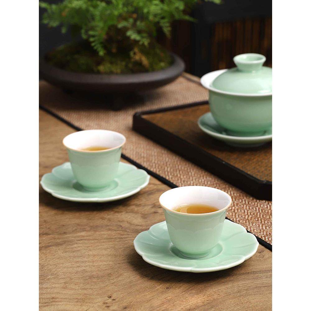 青瓷彩色茶杯垫陶瓷隔热防烫杯垫杯托茶托功夫茶具茶道配件敬茶垫