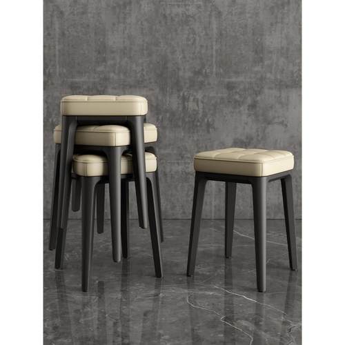 凳子家用塑料加厚圆凳现代简约书桌凳餐厅椅子矮凳备用可叠放板凳