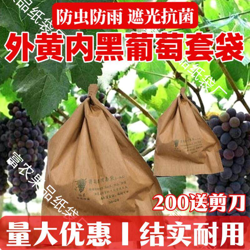 葡萄套袋巨峰红提专用葡萄袋夏黑防虫防鸟水果套袋防雨水葡萄袋子