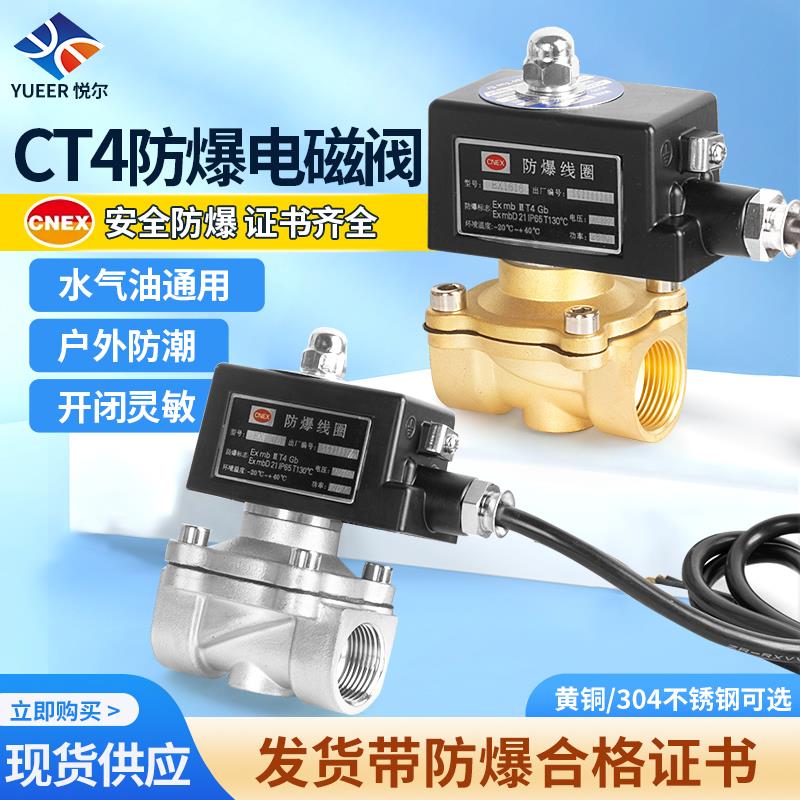 常闭防爆电磁阀矿用水阀气阀管道控制开关阀门dn15 50127v220v24v