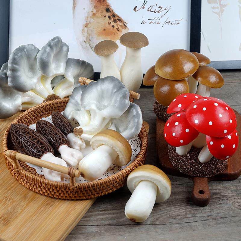 仿真假水果蔬菜道具仿真杏鲍菇香蘑菇金针菇模型假羊肚菌食物装饰
