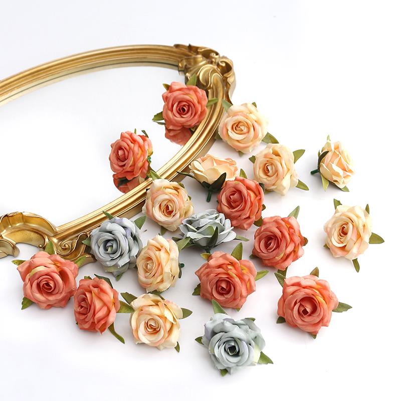 复古仿瑰花朵 仿真花 假花 绢花 diy手工花环材料草帽花装饰配件