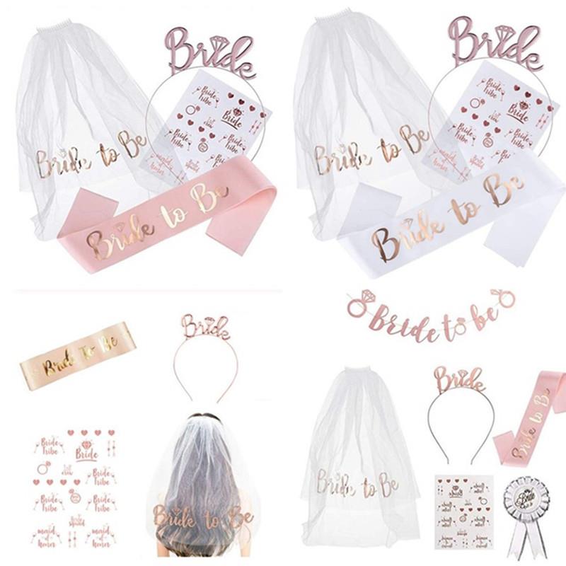 婚前单身派对布置气球bride to be发箍肩带装饰头纱Bridal shower