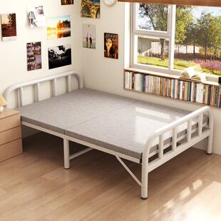 折叠床单人床卧室家用1米2双人床1米5简易成人出租房对折床铁架床