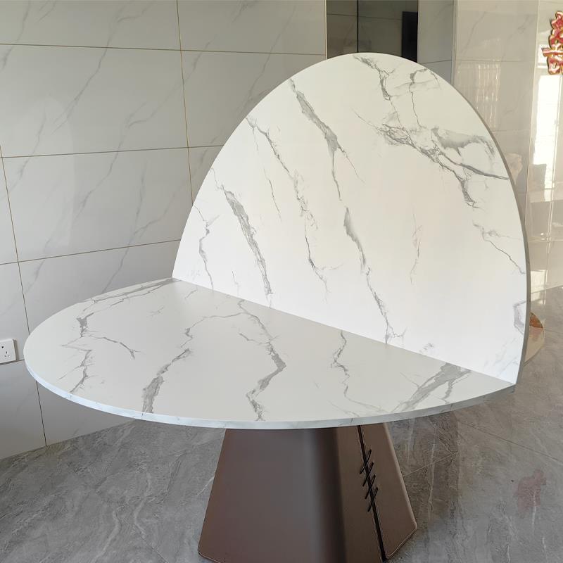 家用折叠圆桌面圆台面带玻璃转盘酒店餐桌对折圆形大桌面板15人