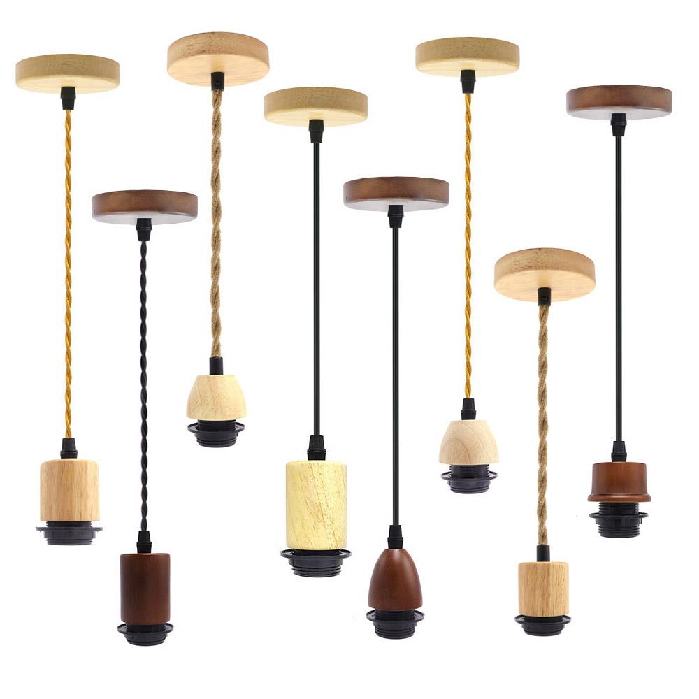 覆古风 实木胡桃木吊灯线可加灯罩创意饭厅咖啡厅民宿DIY灯具配件
