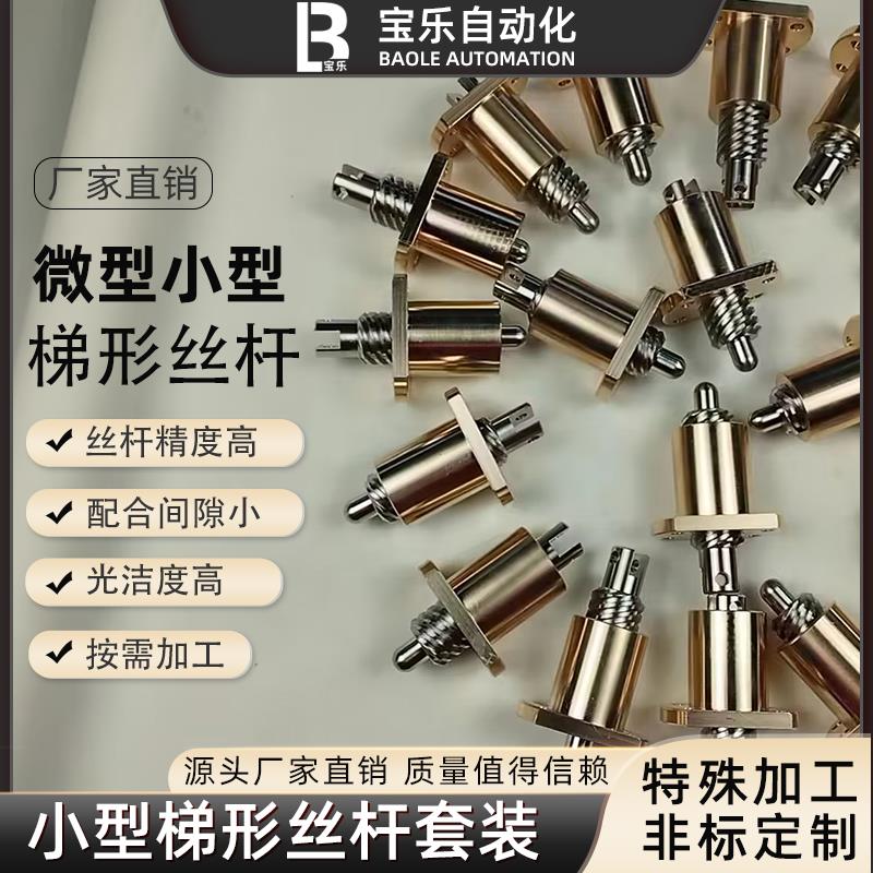 小型微型梯形丝杆螺母套装T3T4T5T6T7T8步进马达3D打印导轨丝杠