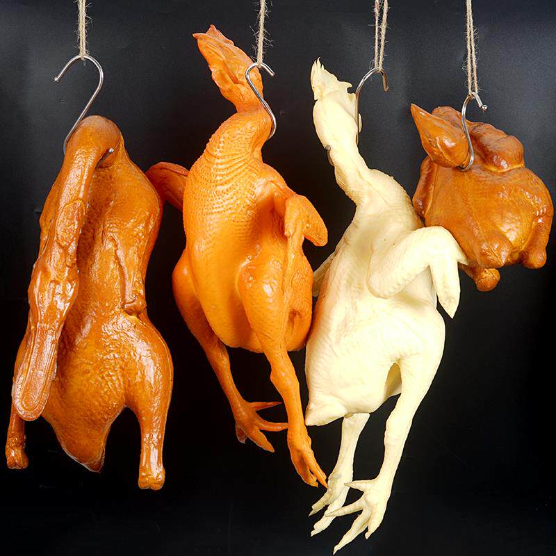 彷真食物烤鸭白切鸡盐焗鸡腊肠肉模型橱窗挂件装饰道具烧鸡烧鸭鹅