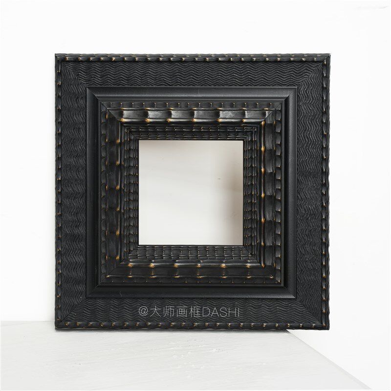欧式复古中古典黑色实木油画框外框装裱定制大尺寸相框镜子框挂墙
