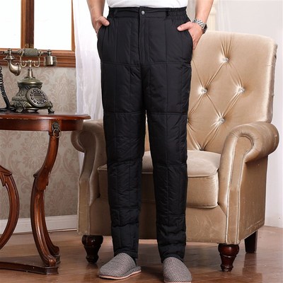 中老年羽绒裤男女内外穿加肥加大码高腰加厚保暖冬装内胆长棉裤子