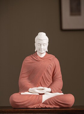 中式陶瓷释迦牟尼佛像阿弥陀佛大日如来佛祖家居桌面摆件客厅供奉