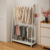 双层挂衣架落地卧室多功能置物架家用铁艺室内挂衣服架子收纳神器